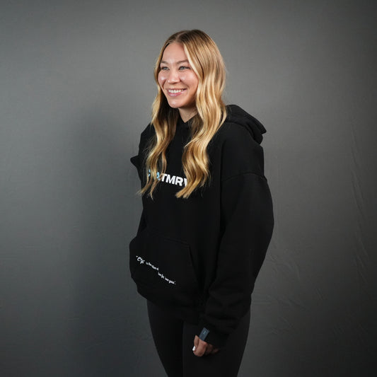 NEW BEGINNING "FLY AWAY" UNISEX HOODIE IN BLACK