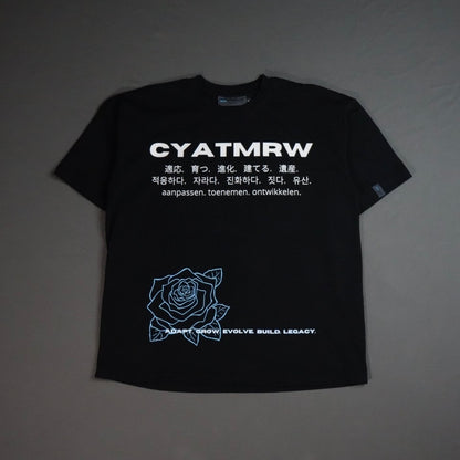 NEW BEGINNING "PLANTED" OVERSIZED UNISEX TEE IN BLACK