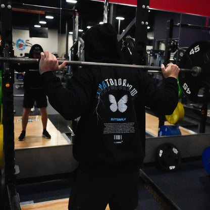 NEW BEGINNING "FLY AWAY" UNISEX HOODIE IN BLACK