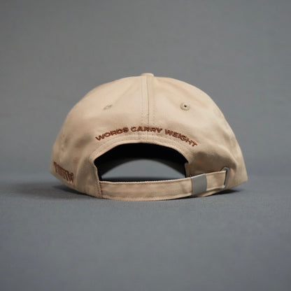 NEW BEGINNING "NO WORDS" 5 PANEL HAT IN SAND
