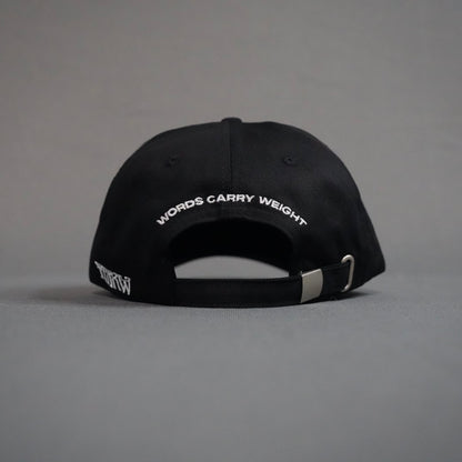 NEW BEGINNING "NO WORDS" 5 PANEL HAT IN BLACK